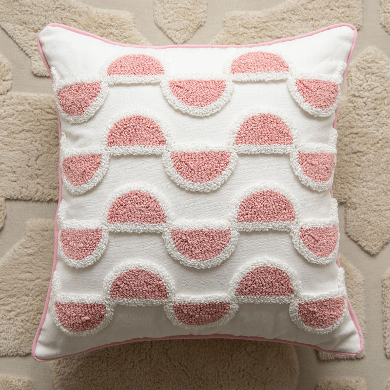 Living Room Sofa Modern Polka Dot Tassel Pillow Cover