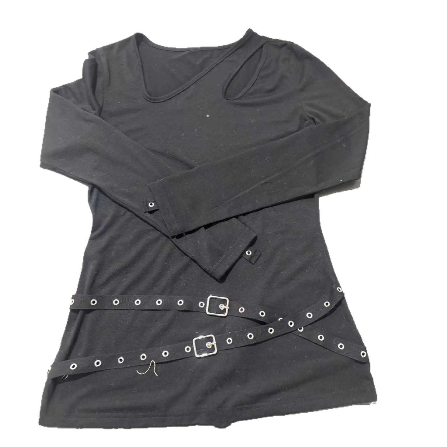Women's Casual V-Neck Top With Metal Buttons
