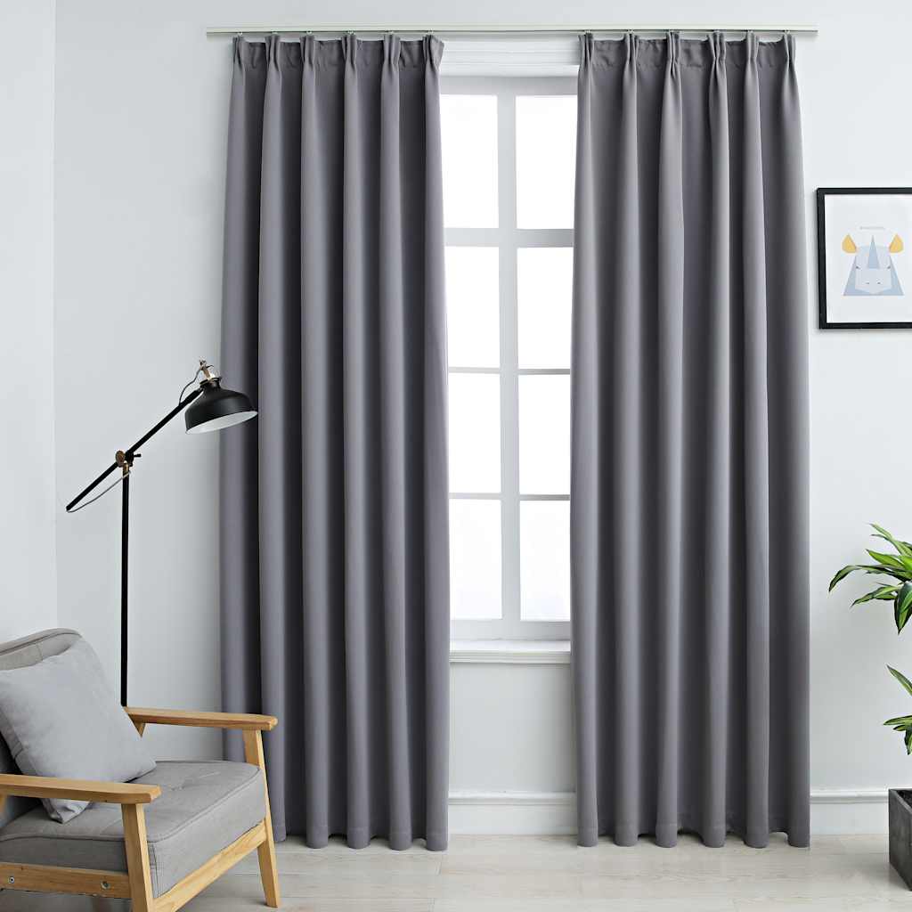 blackout curtains with hooks, 2 pieces. blackout curtains