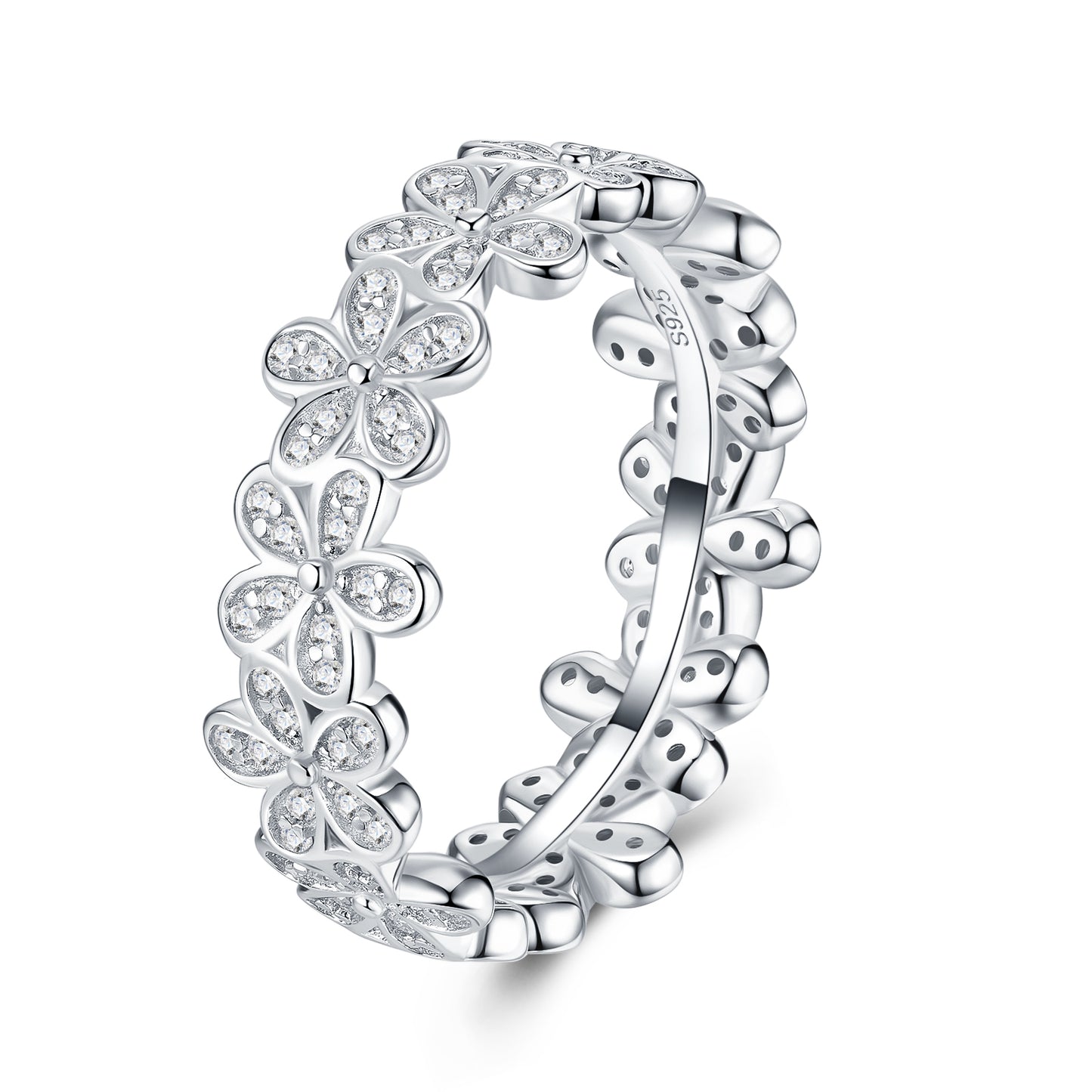 A Luxurious And Fashionable Minimalist Jewelry Ring Featuring Top-quality Moissanite, Made Of S925 Silver Electroplated With Platinum.