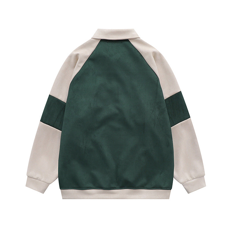 Letter Lapel Pullover Sweater For Men