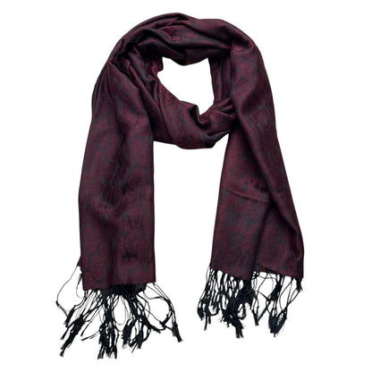 2pcs Floral Romantic Jacquard Florals On Vivid Magenta Long Scarf ,Luxe Look For Evening Wear,Scarf,vacation,daily Life,evening Party,Office Appropriate Subtlety For Women Men