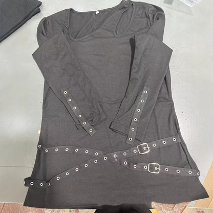 Women's Casual V-Neck Top With Metal Buttons