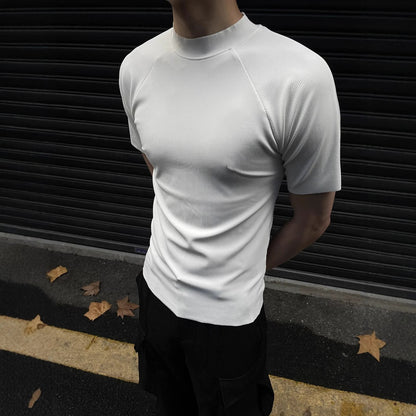 Slim-fit Casual Quick-dry Semi-high Neck Short-sleeve Undershirt