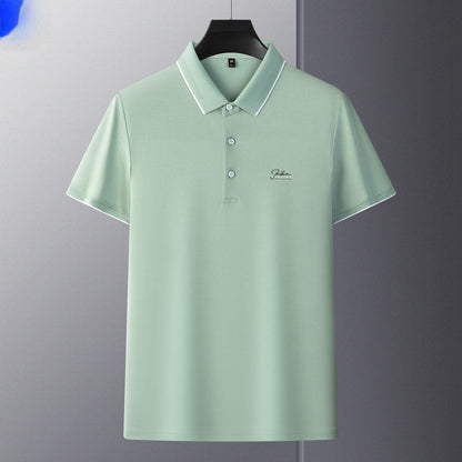 Men's Summer New Style Casual Business Rhinestone-Embroidered T-Shirt