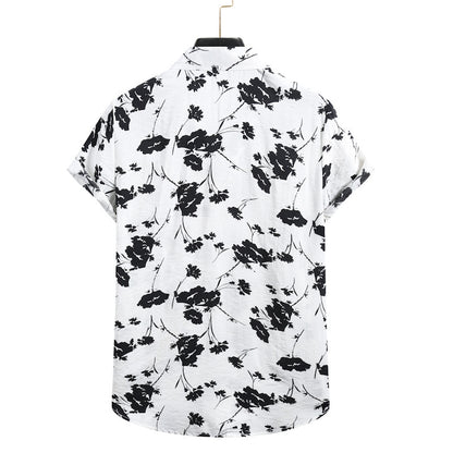 Men's Casual Fashionable Digital-Print Short-Sleeve Shirt