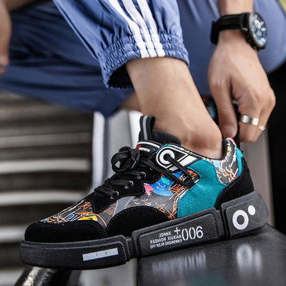 New Style Men's Shoes Personality Graffiti Board Shoes Outdoor Casual Shoes