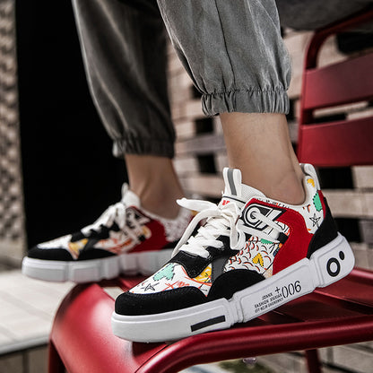 New Style Men's Shoes Personality Graffiti Board Shoes Outdoor Casual Shoes