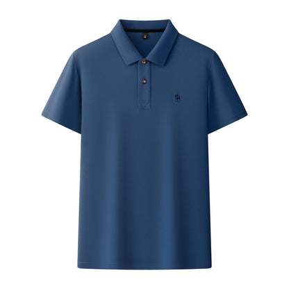 Short Sleeve Lapel Collar Mercerized Double Knit Pique Cotton Mens Top
