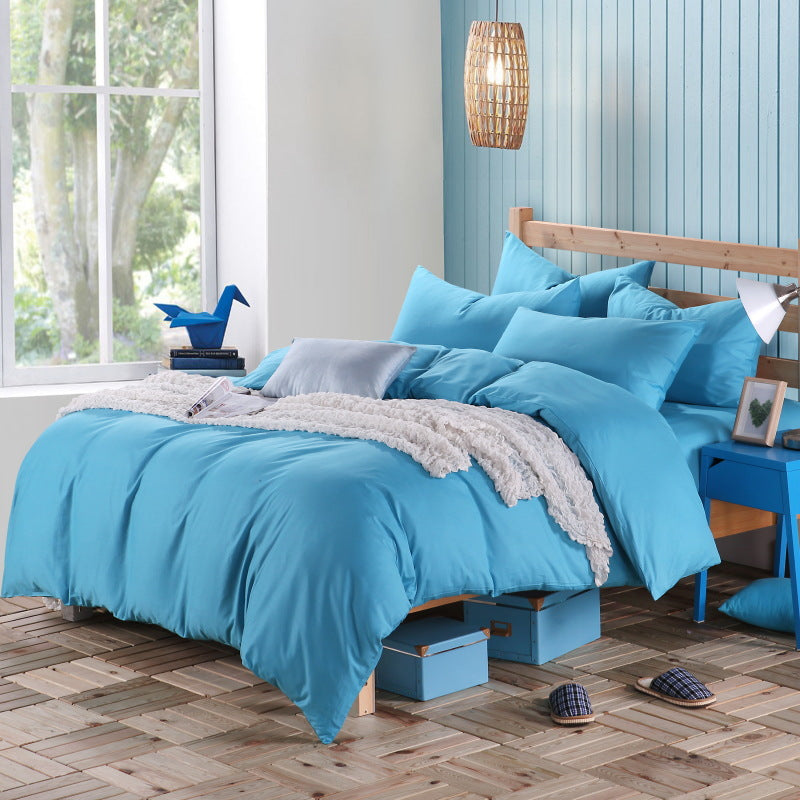 Pure cotton four piece suite fitted a simple plain bedding sheets wholesale cotton twill