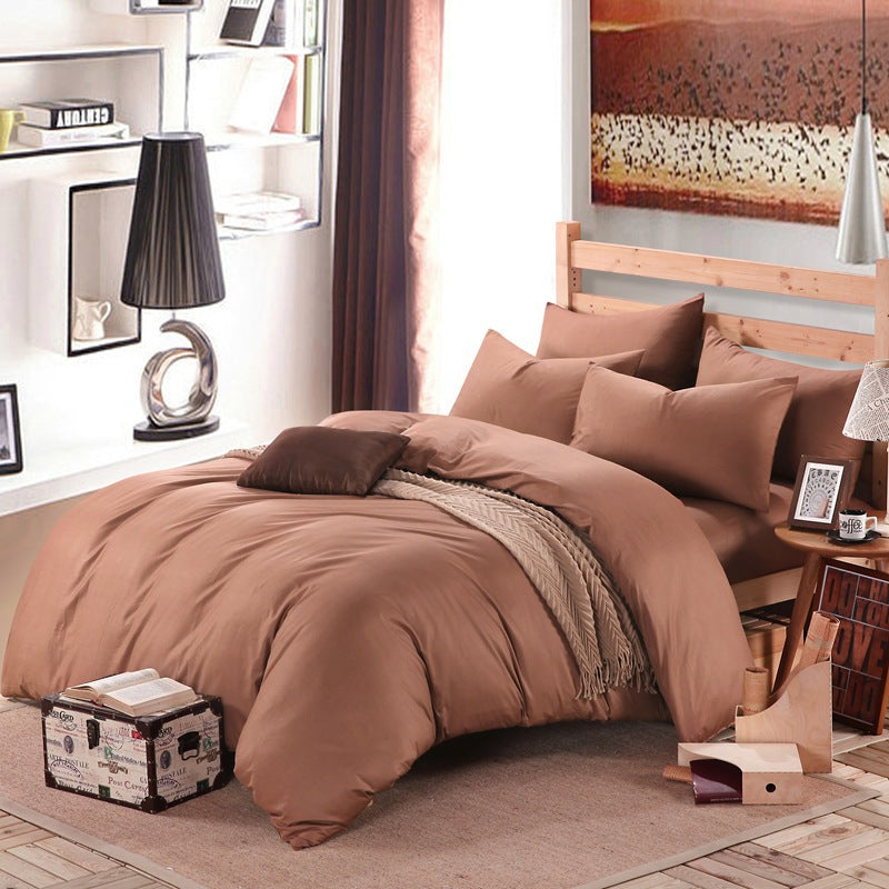 Pure cotton four piece suite fitted a simple plain bedding sheets wholesale cotton twill