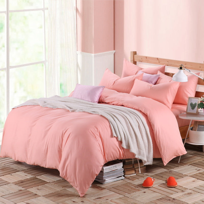 Pure cotton four piece suite fitted a simple plain bedding sheets wholesale cotton twill