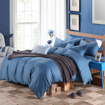 Pure cotton four piece suite fitted a simple plain bedding sheets wholesale cotton twill