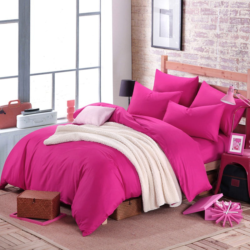 Pure cotton four piece suite fitted a simple plain bedding sheets wholesale cotton twill