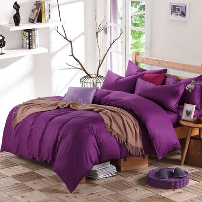 Pure cotton four piece suite fitted a simple plain bedding sheets wholesale cotton twill