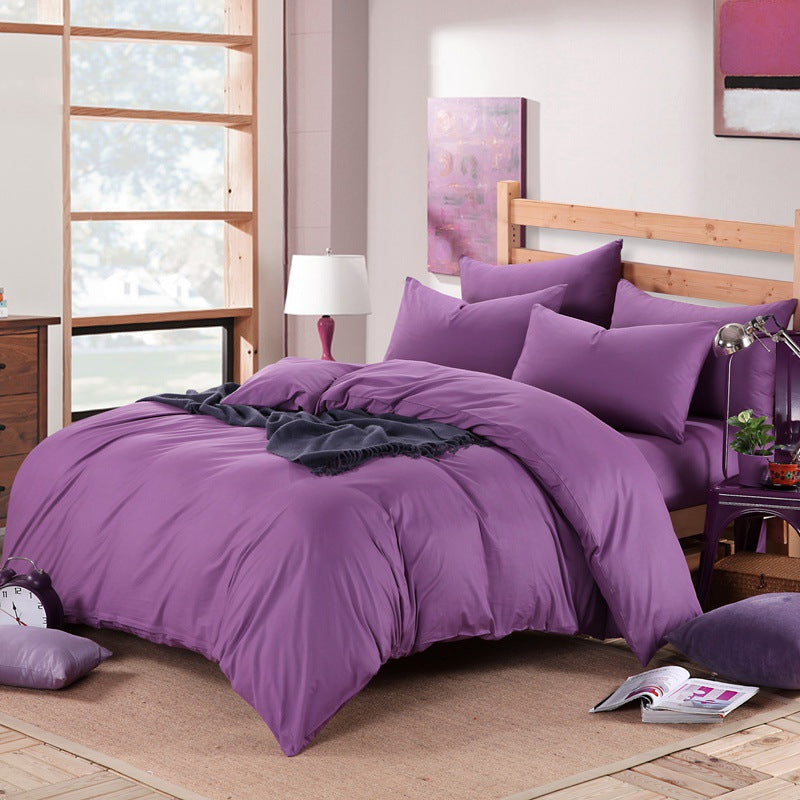 Pure cotton four piece suite fitted a simple plain bedding sheets wholesale cotton twill