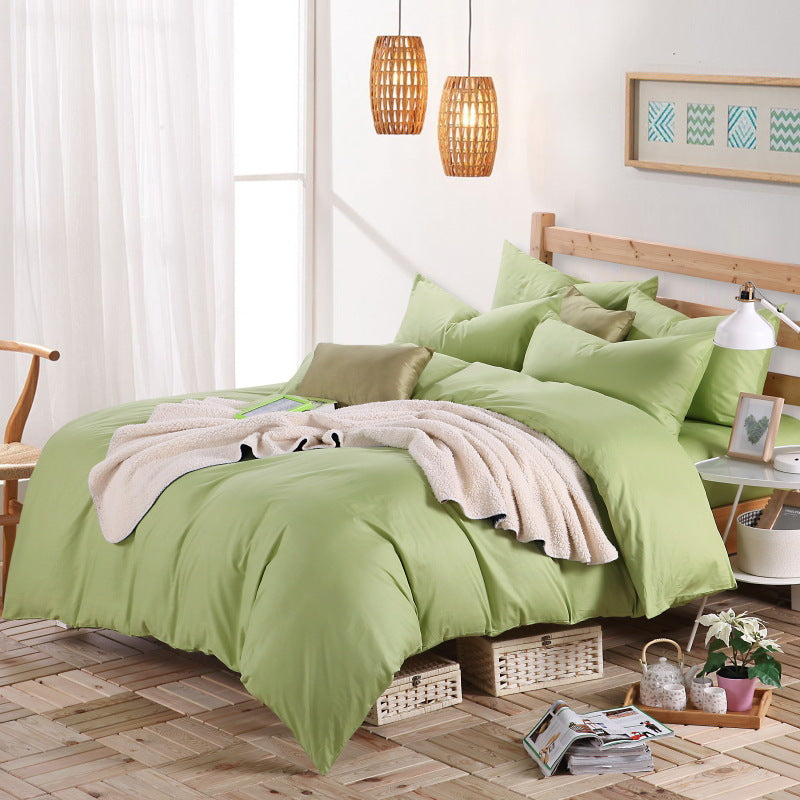 Pure cotton four piece suite fitted a simple plain bedding sheets wholesale cotton twill