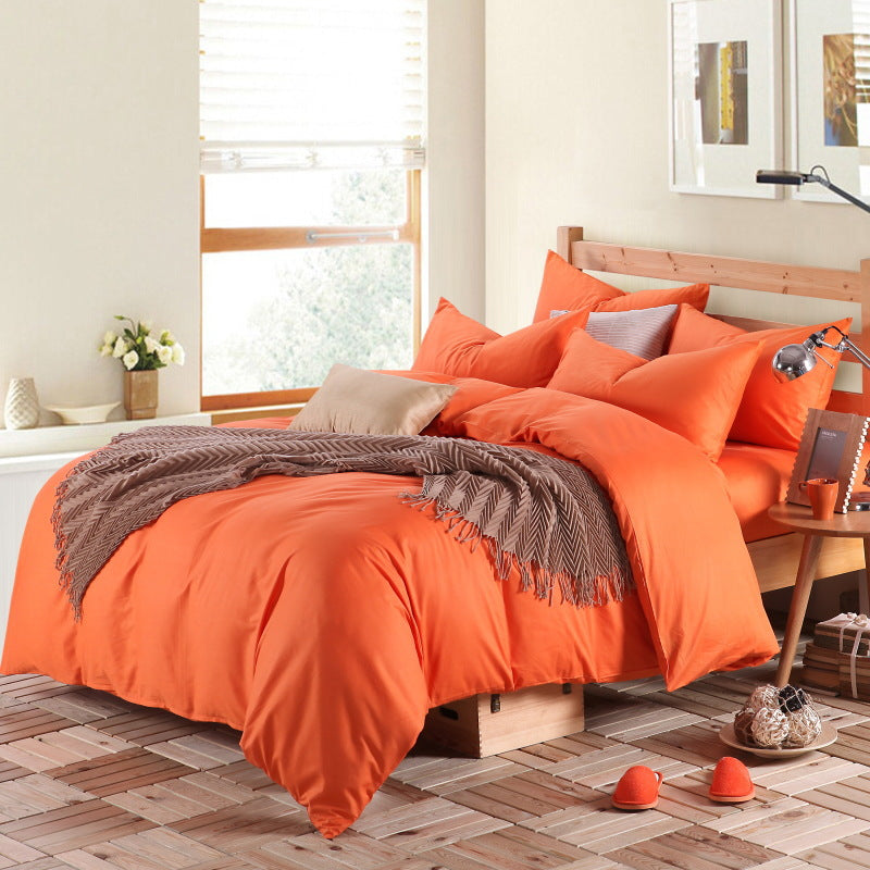 Pure cotton four piece suite fitted a simple plain bedding sheets wholesale cotton twill