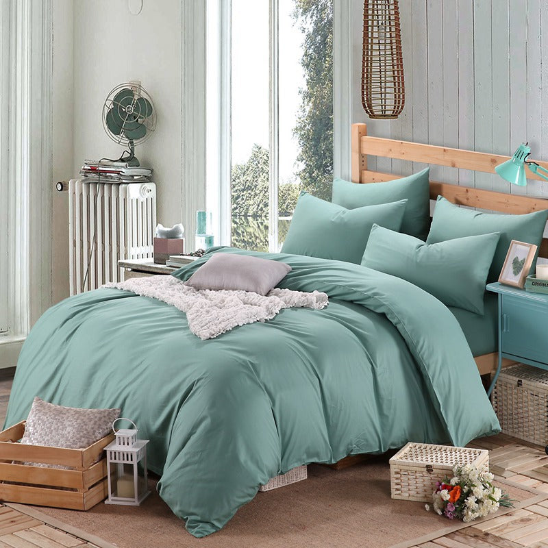 Pure cotton four piece suite fitted a simple plain bedding sheets wholesale cotton twill