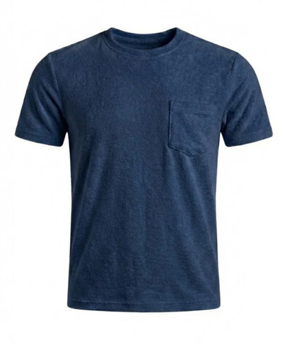 Retro Washed Pocket 3D Digital Print All-Match Crew Neck Short-Sleeve T-Shirt