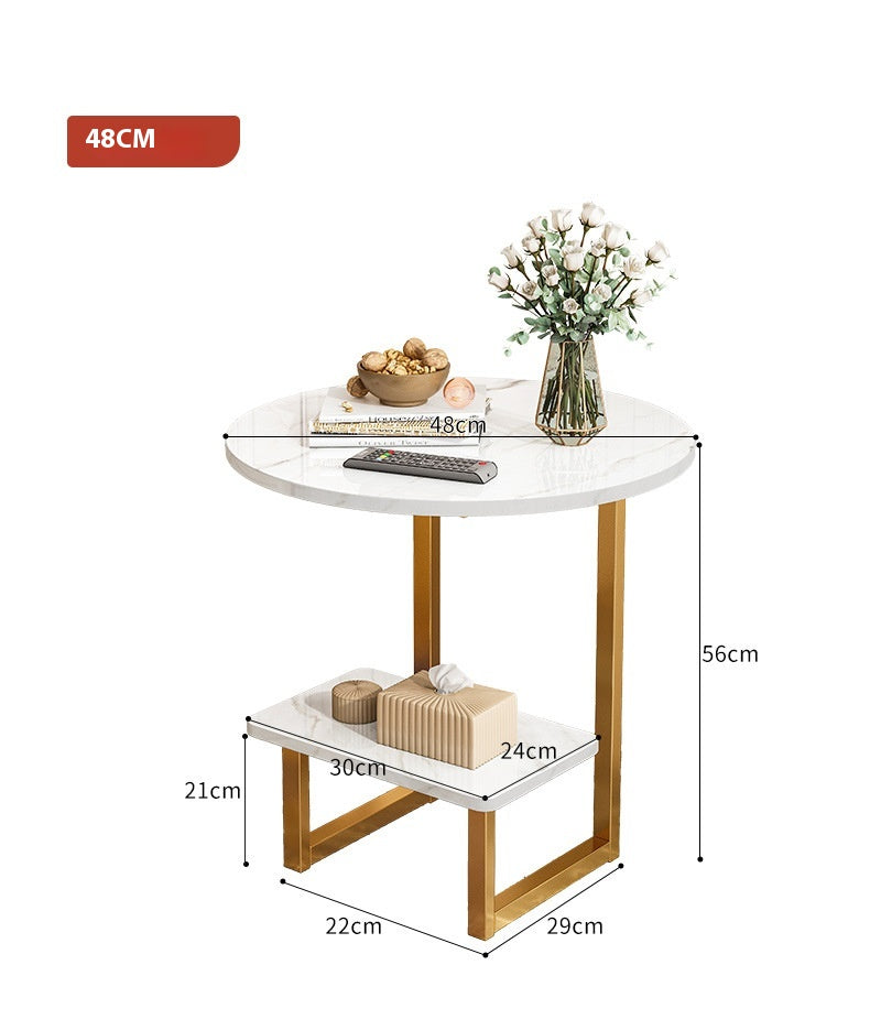Coffee Table Modern Minimalist Creative Small Table Double-layer Sofa Cabinet