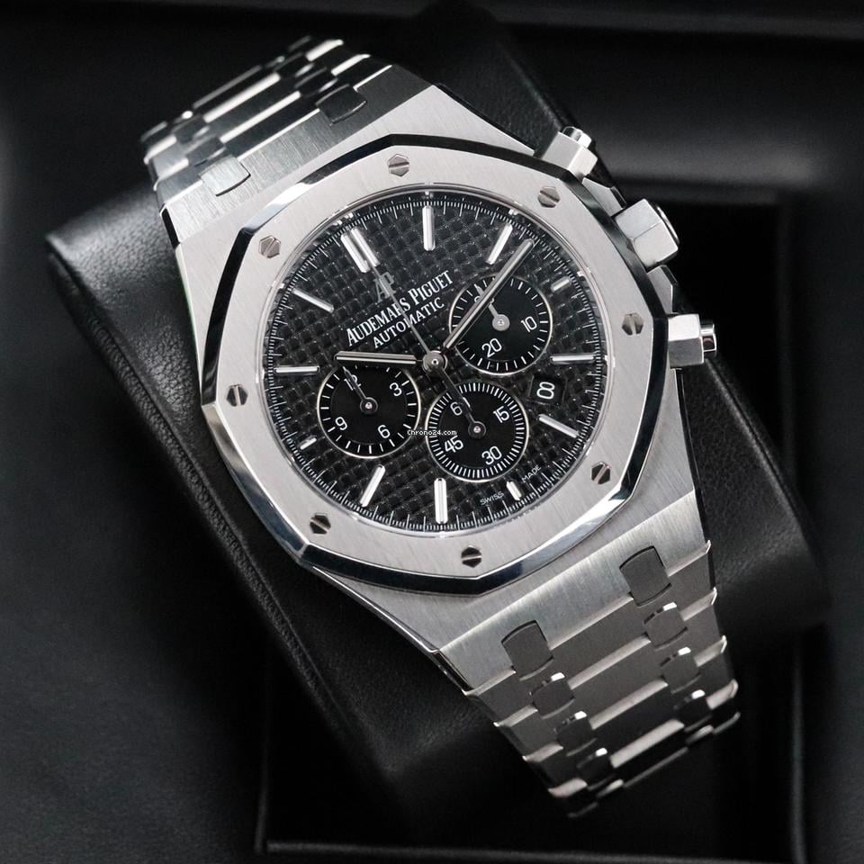 Audemars Piguet Royal Oak Chronograph Complete 41mm Black Dial Stainless Steel 26320ST Automatic