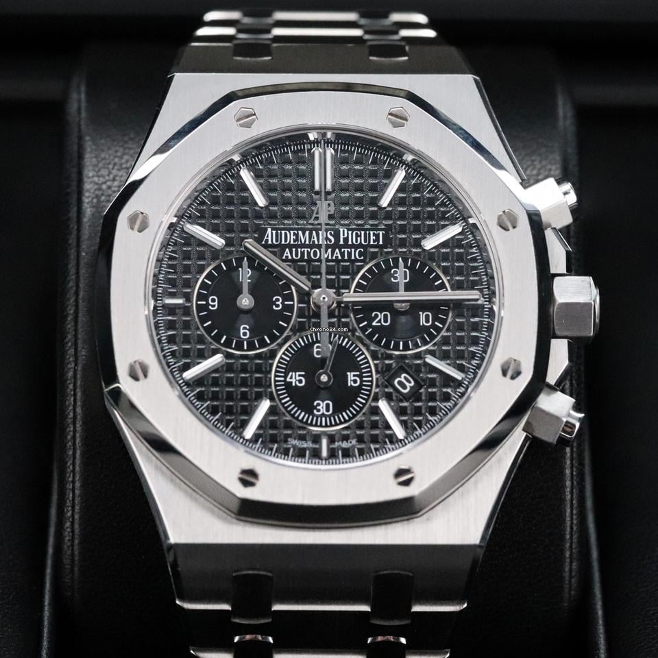 Audemars Piguet Royal Oak Chronograph Complete 41mm Black Dial Stainless Steel 26320ST Automatic