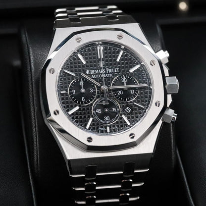 Audemars Piguet Royal Oak Chronograph Complete 41mm Black Dial Stainless Steel 26320ST Automatic
