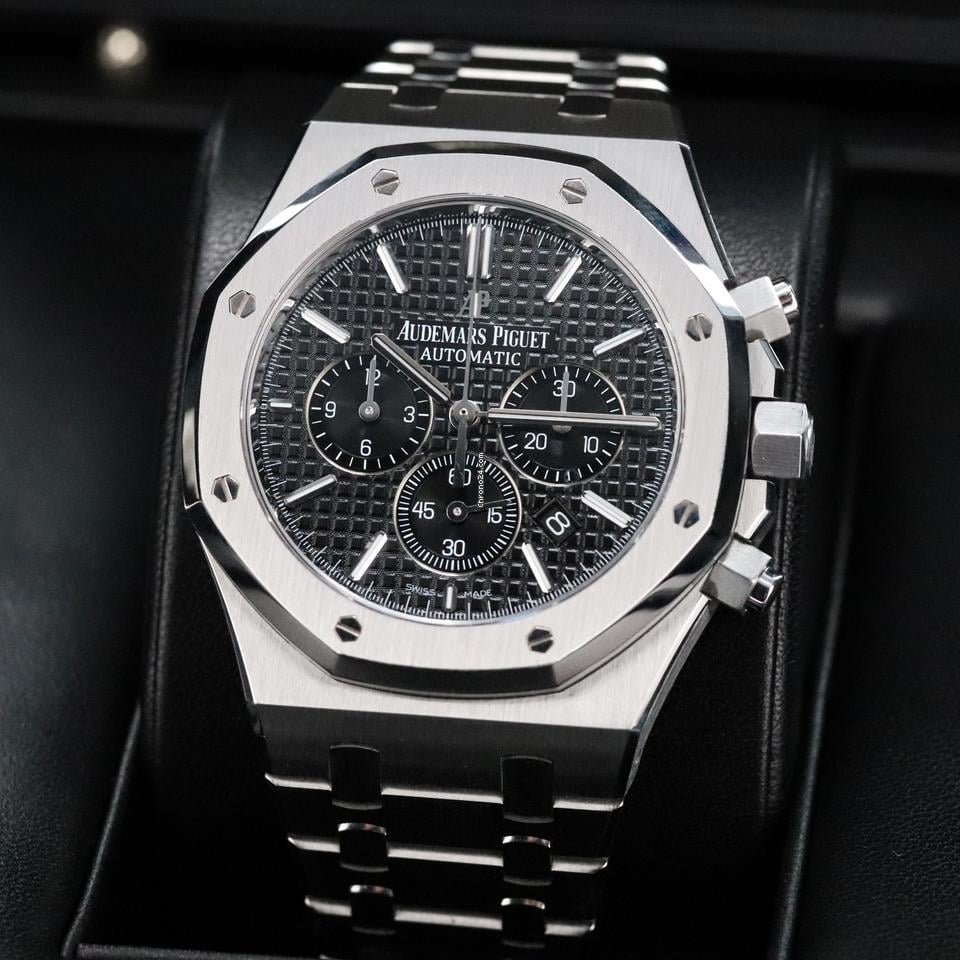 Audemars Piguet Royal Oak Chronograph Complete 41mm Black Dial Stainless Steel 26320ST Automatic