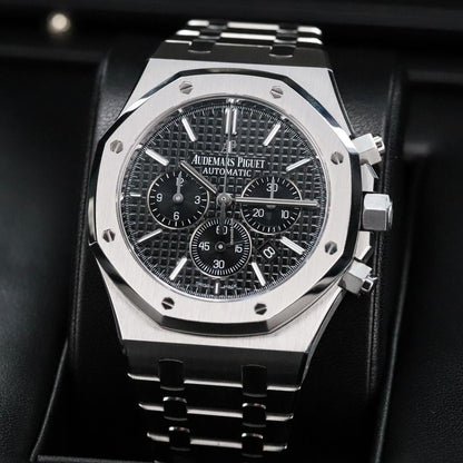 Audemars Piguet Royal Oak Chronograph Complete 41mm Black Dial Stainless Steel 26320ST Automatic