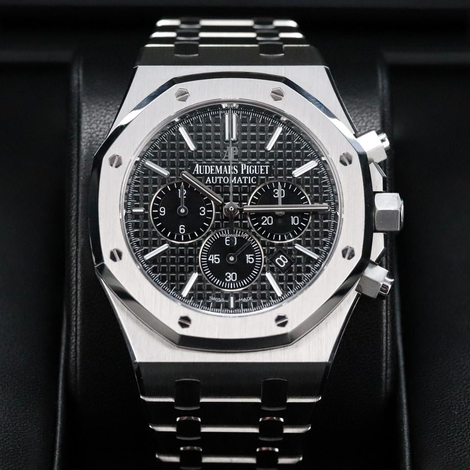 Audemars Piguet Royal Oak Chronograph Complete 41mm Black Dial Stainless Steel 26320ST Automatic