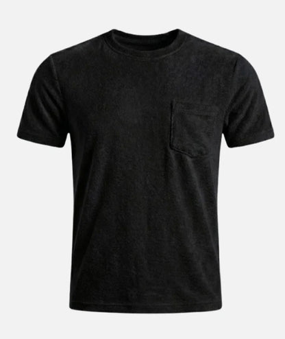 Retro Washed Pocket 3D Digital Print All-Match Crew Neck Short-Sleeve T-Shirt