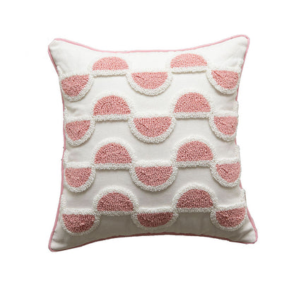 Living Room Sofa Modern Polka Dot Tassel Pillow Cover