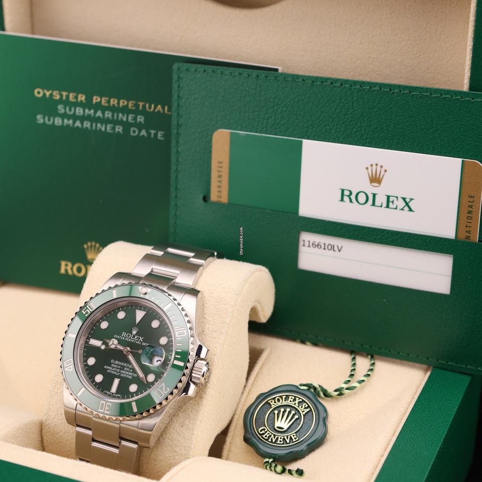 Rolex Submariner Date 40 Hulk Green Dial 116610LV Oyster Like New Unworn 2017