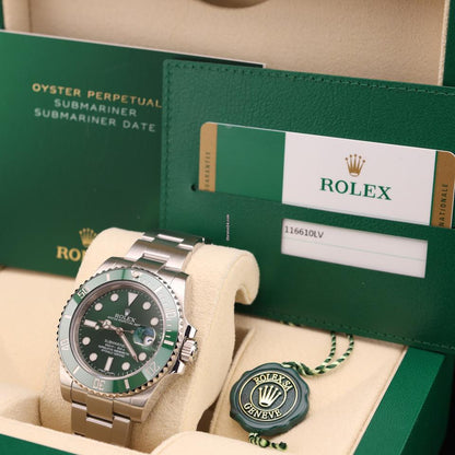 Rolex Submariner Date 40 Hulk Green Dial 116610LV Oyster Like New Unworn 2017