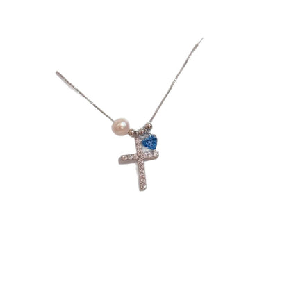 Pearl-and-zircon Clavicle Necklace Delicate And Elegant
