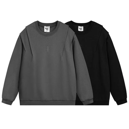Fashion Solid Color Loose Sweater Men
