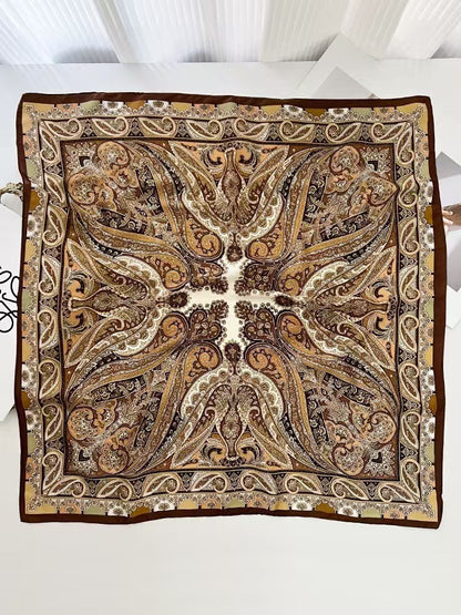 Womens Lightweight Spring Summer Silk Scarf Sun-protective Neck Gaiter And Hair Tie