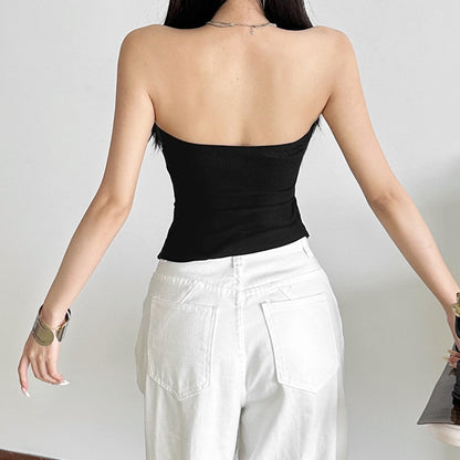 Irregular Spicy Girl Short Tube Top Blouse