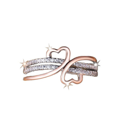 Heart-shaped Irregular Ring, Minimalist & Unique Niche Band For Women