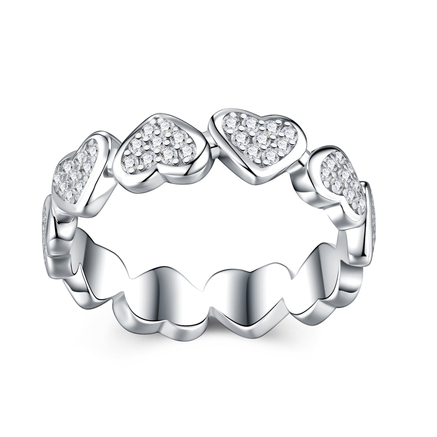 The Love String - A Luxurious And Fashionable Light Luxury Trend Jewelry Silver Ring Set With Top-quality Moissanite. It Is Made Of S925 Silver Electroplated With Platinum.