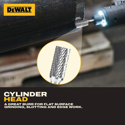 5 Pack DEWALT Tungsten Carbide Burrs Size 3 with 1/4" Shank for Tough Metalworking (DXCBTJ3-5)