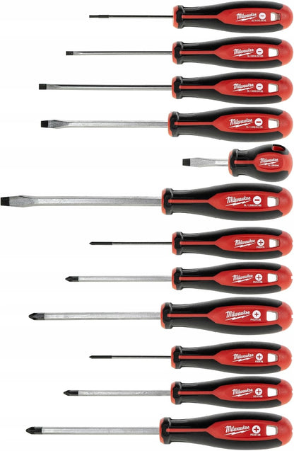 Milwaukee Set of 12 Tri-Lobe Screwdrivers 4932472003,Red