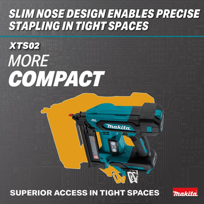 Makita XTS02Z 18V LXT® Lithium-Ion Brushless Cordless 1/4” Narrow Crown Stapler, 18 Ga., Tool Only