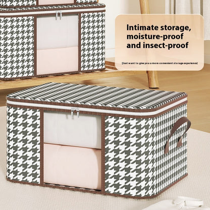 Houndstooth Visual Buggy Bag Clothing Quilt Storage Box