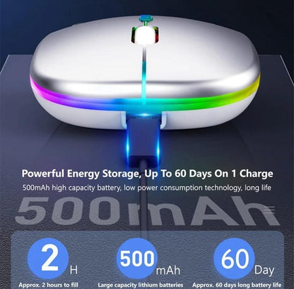 New Slim Silent Rechargeable Wireless Mouse RGB LED USB Mice MacBook Laptop PC