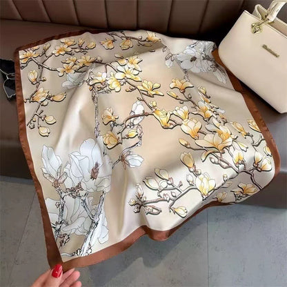 Womens Lightweight Spring Summer Silk Scarf Sun-protective Neck Gaiter And Hair Tie