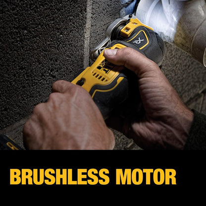DEWALT 20V MAX XR Oscillating Tool Kit with Blades, 3 Speed Cordless Brushless Multitool, Up to 20,000 OPM, LED Light, Battery and Charger Included (DCS356C1)