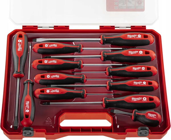Milwaukee Set of 12 Tri-Lobe Screwdrivers 4932472003,Red
