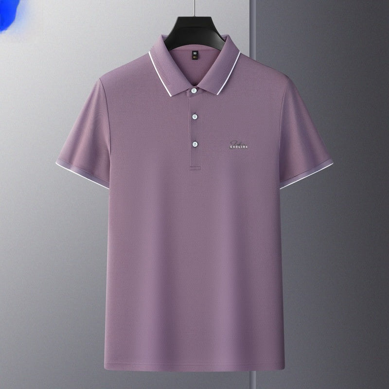 Men's Summer New Style Casual Business Rhinestone-Embroidered T-Shirt